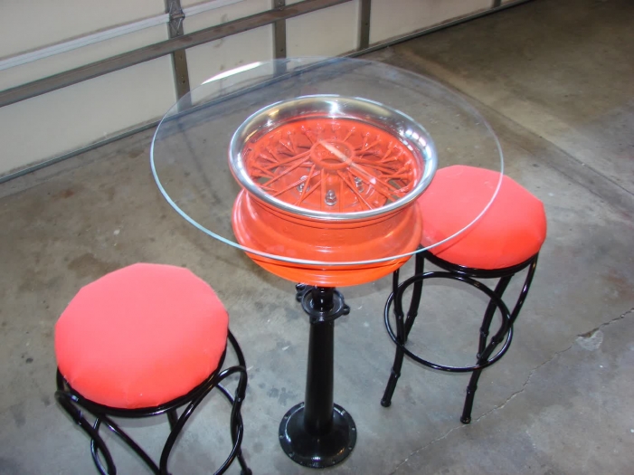 Wire Wheel Bistro Set