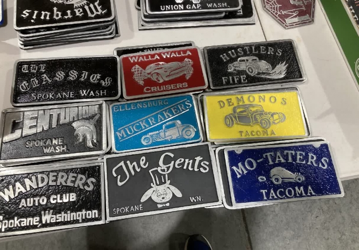 Large Collection of Aluminum Car Club Plaques 300+