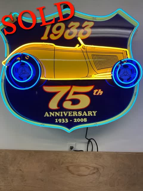75th Anniversary of the Ford Roadster Neon Sign (1933-2008) <font color=red>*SOLD*</font color>